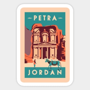 A Vintage Travel Art of Petra - Jordan Sticker